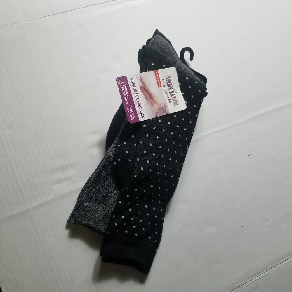 NWT MUK LUKS WOMEN'S TALL BOOT SOCKS 3 PACK